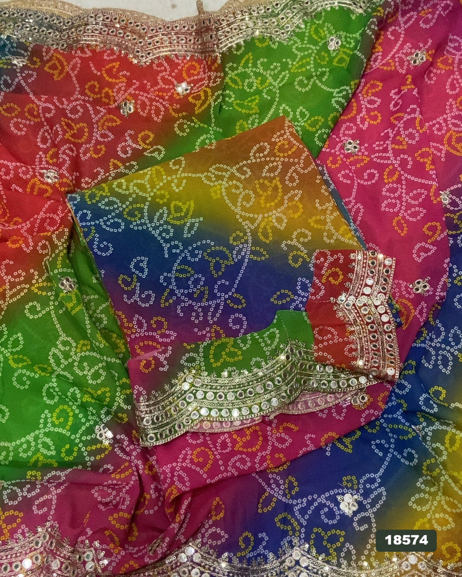 Gorgette Silk Embroidery Suit Set
