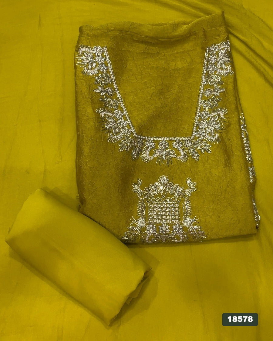 Crush Silk Embroidery Suit Set