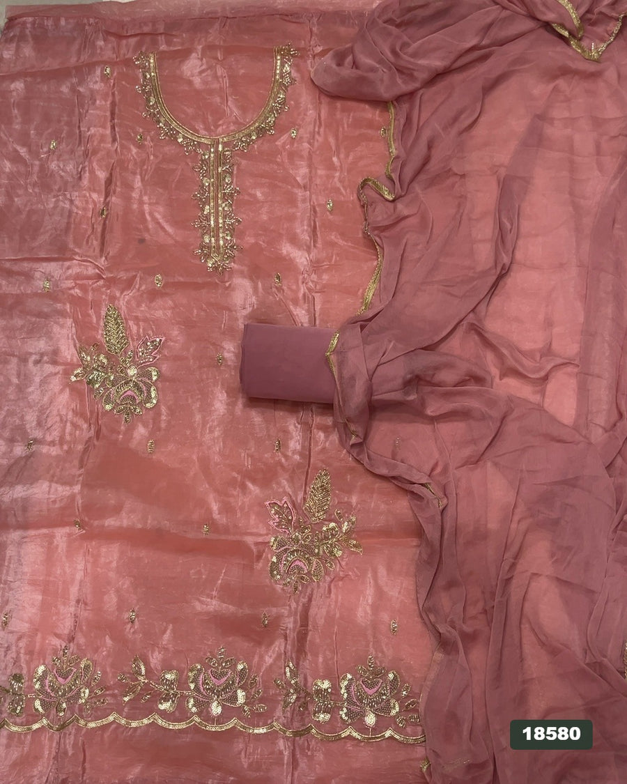Silk Embroidery Suit Set