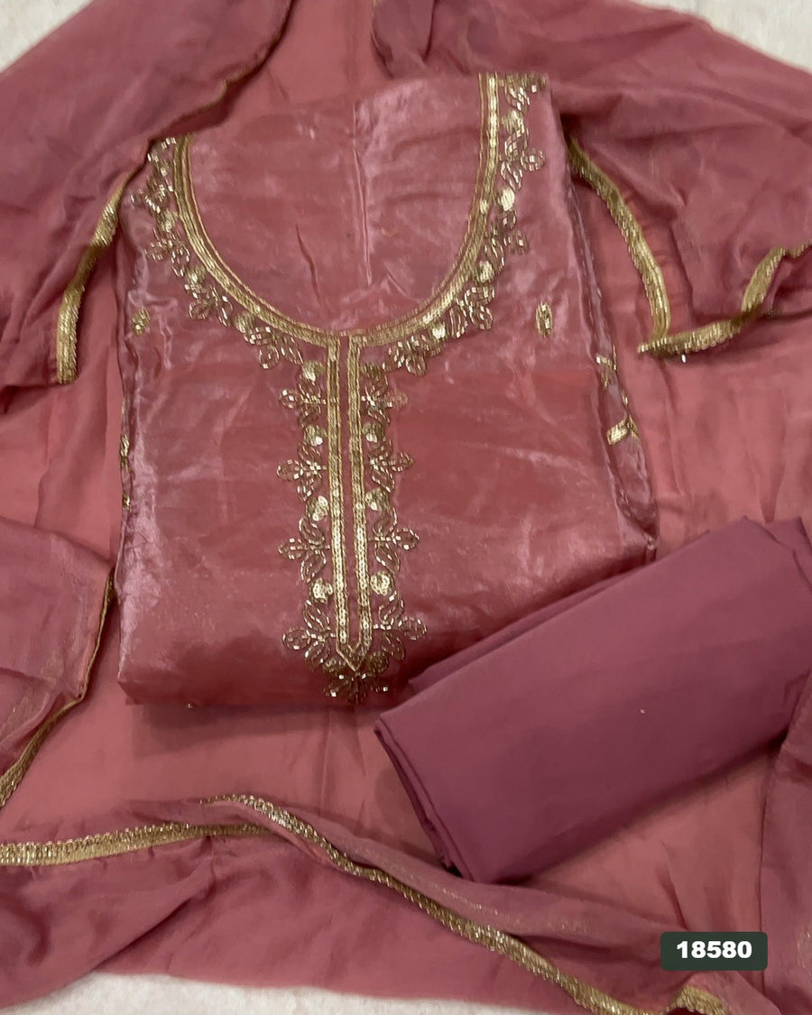 Silk Embroidery Suit Set