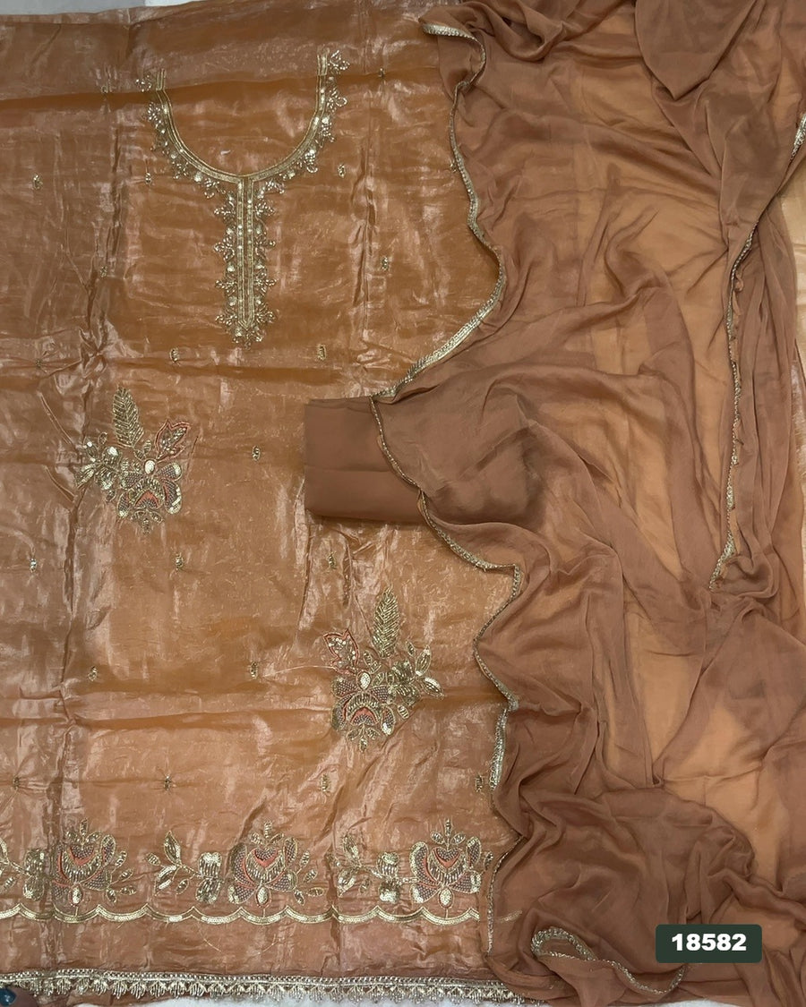 Silk Embroidery Suit Set