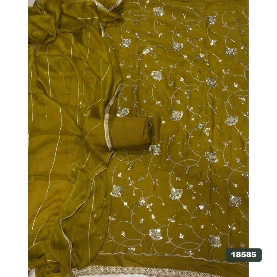 Crush Silk Embroidery Suit Set