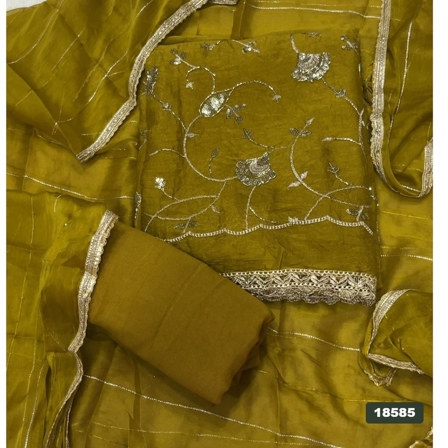 Crush Silk Embroidery Suit Set