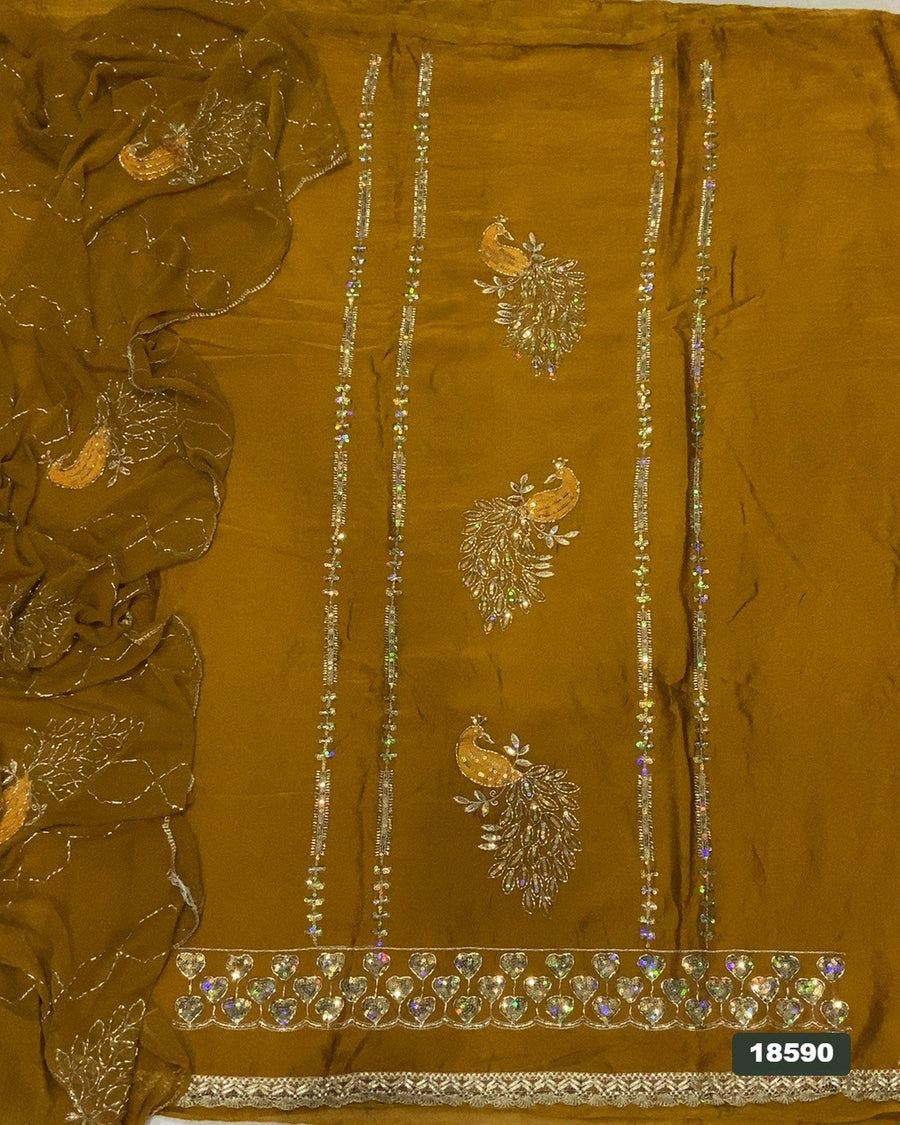 Silk Embroidery Suit Set