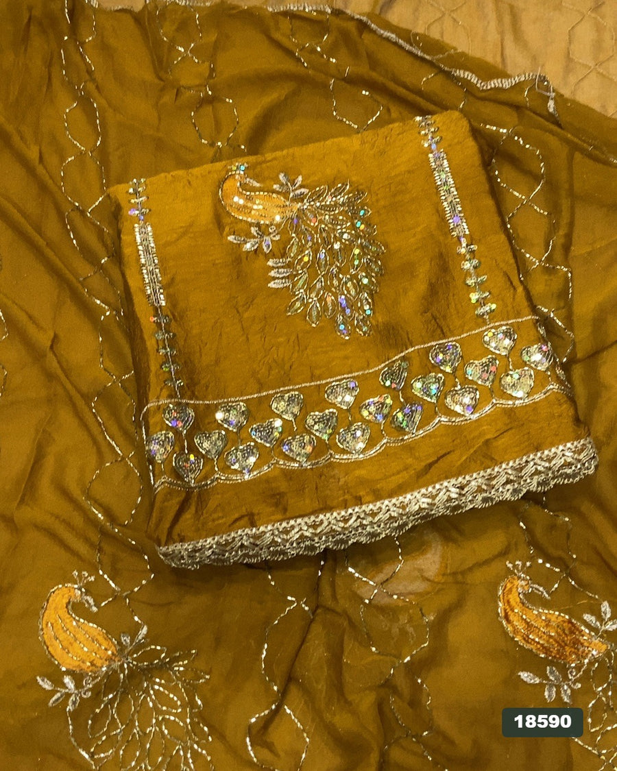 Silk Embroidery Suit Set