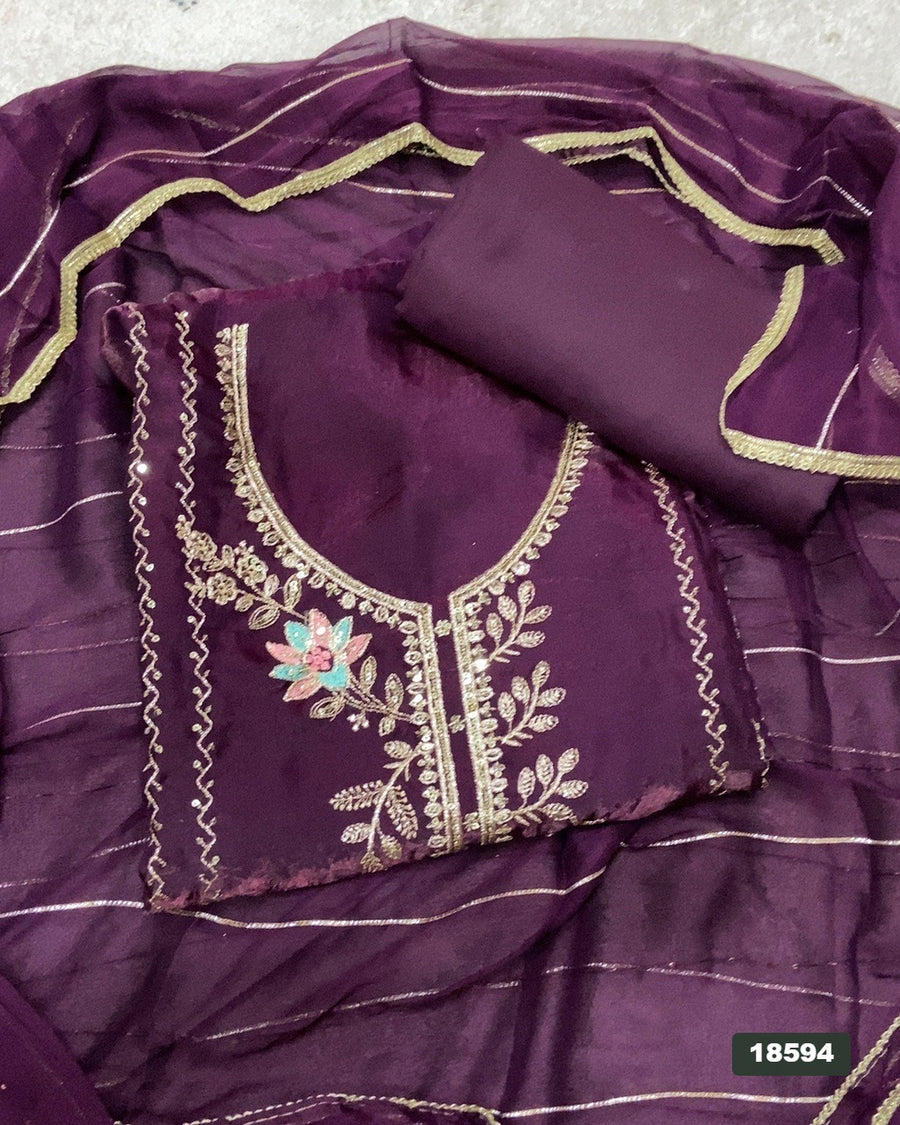 Skylon Silk Embroidery Suit Set