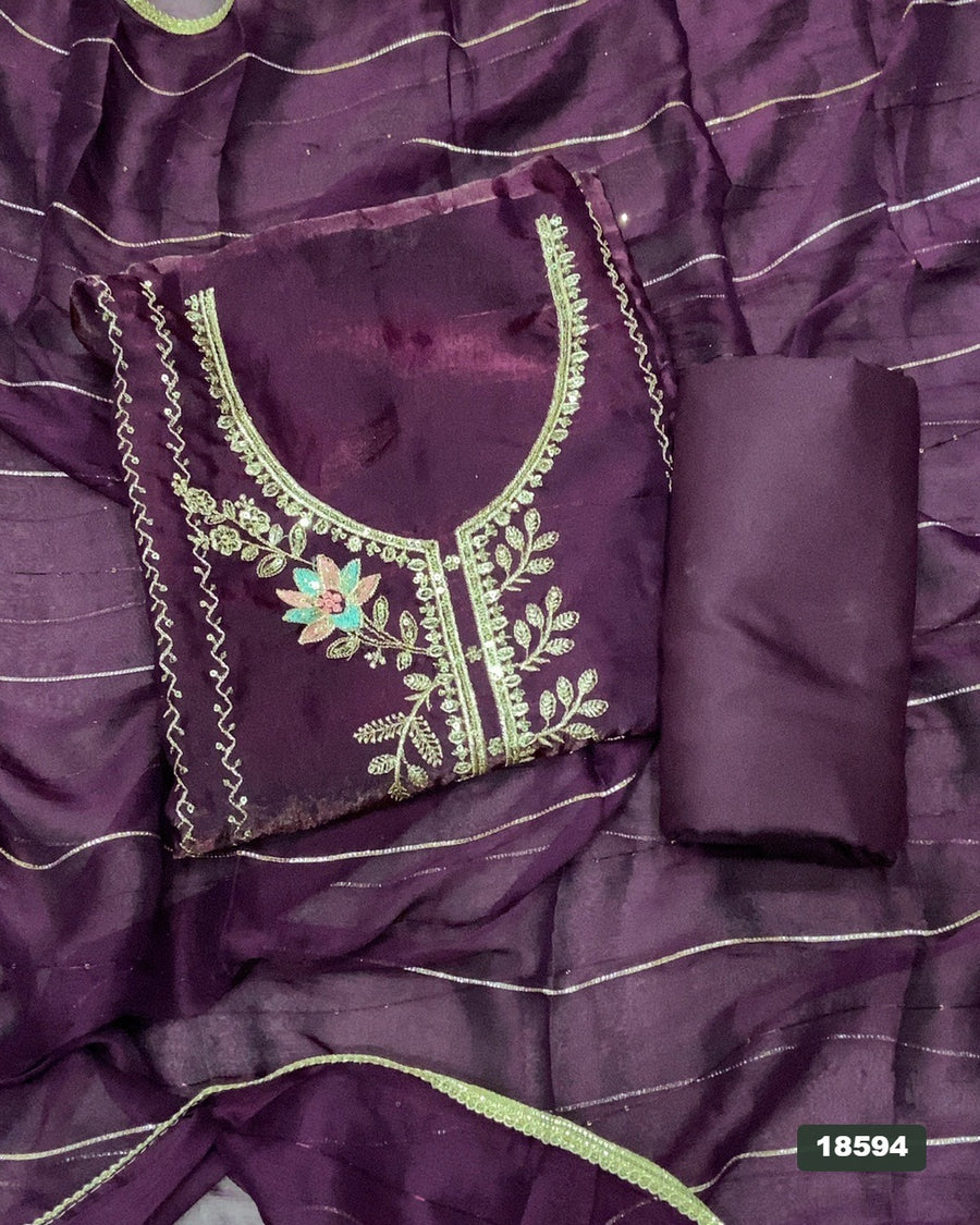Skylon Silk Embroidery Suit Set