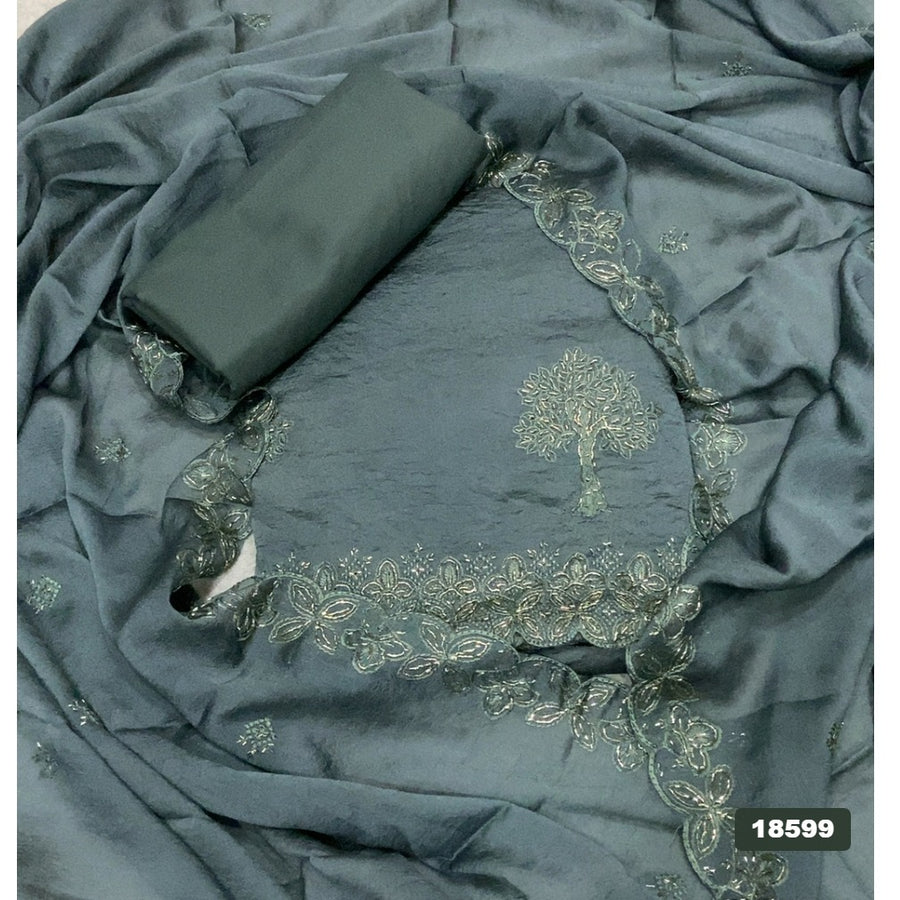Crush Silk Embroidery Suit Set