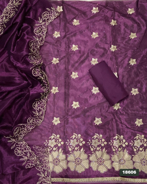 Silk Embroidery Suit Set