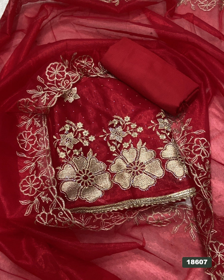 Silk Embroidery Suit Set