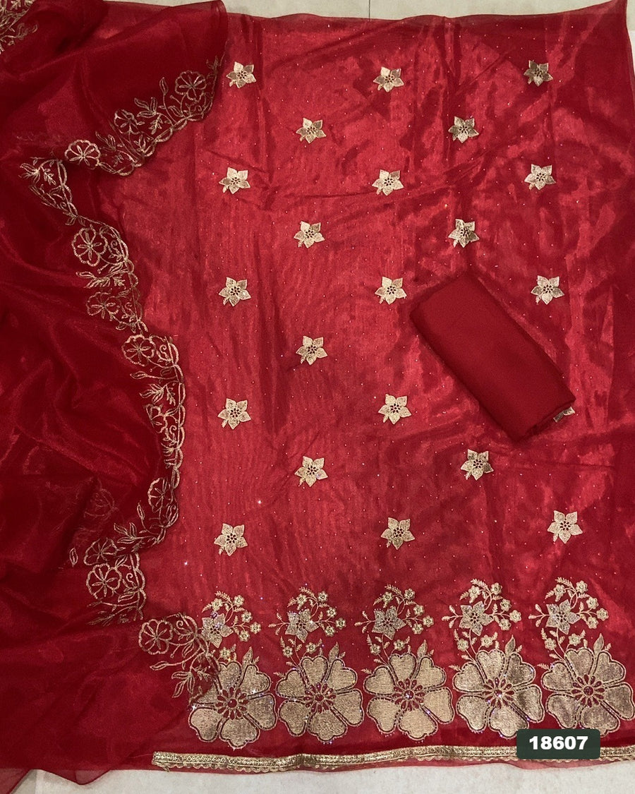 Silk Embroidery Suit Set