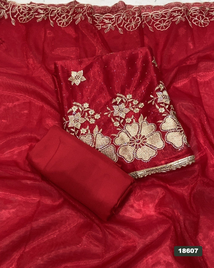 Silk Embroidery Suit Set