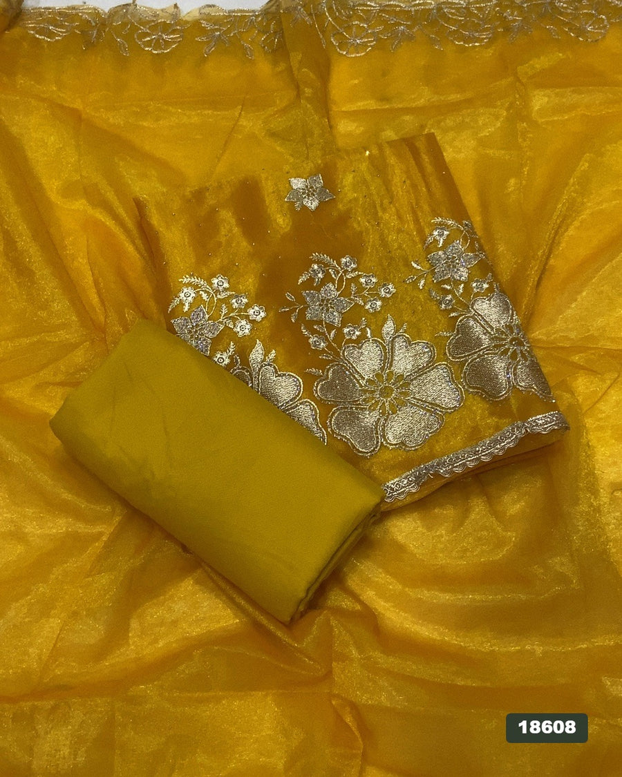 Silk Embroidery Suit Set