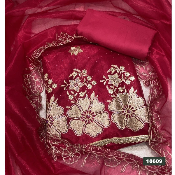 Silk Embroidery Suit Set