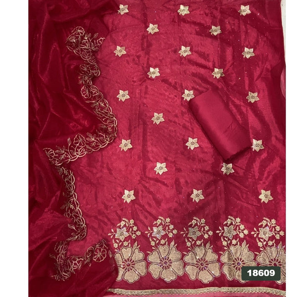 Silk Embroidery Suit Set