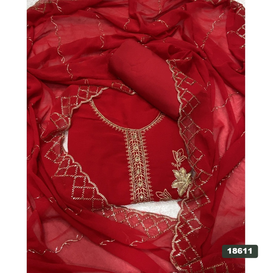 Gorgette Silk Embroidery Suit Set