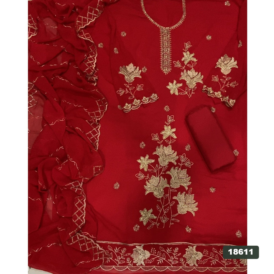 Gorgette Silk Embroidery Suit Set