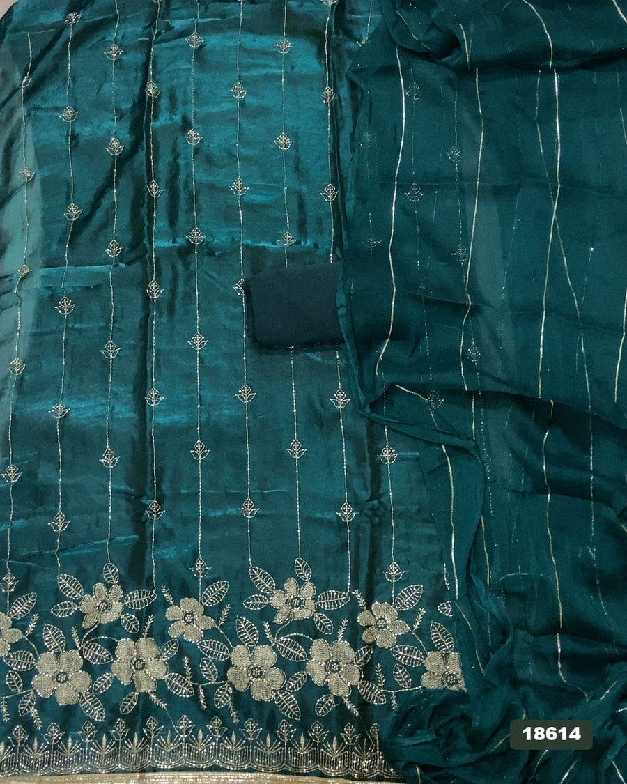 Silk Embroidery Suit Set
