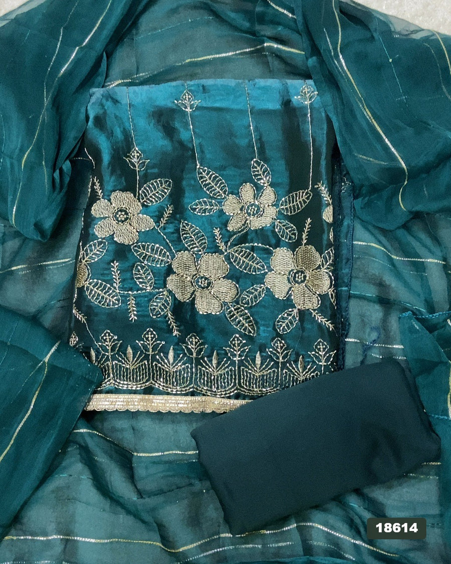 Silk Embroidery Suit Set