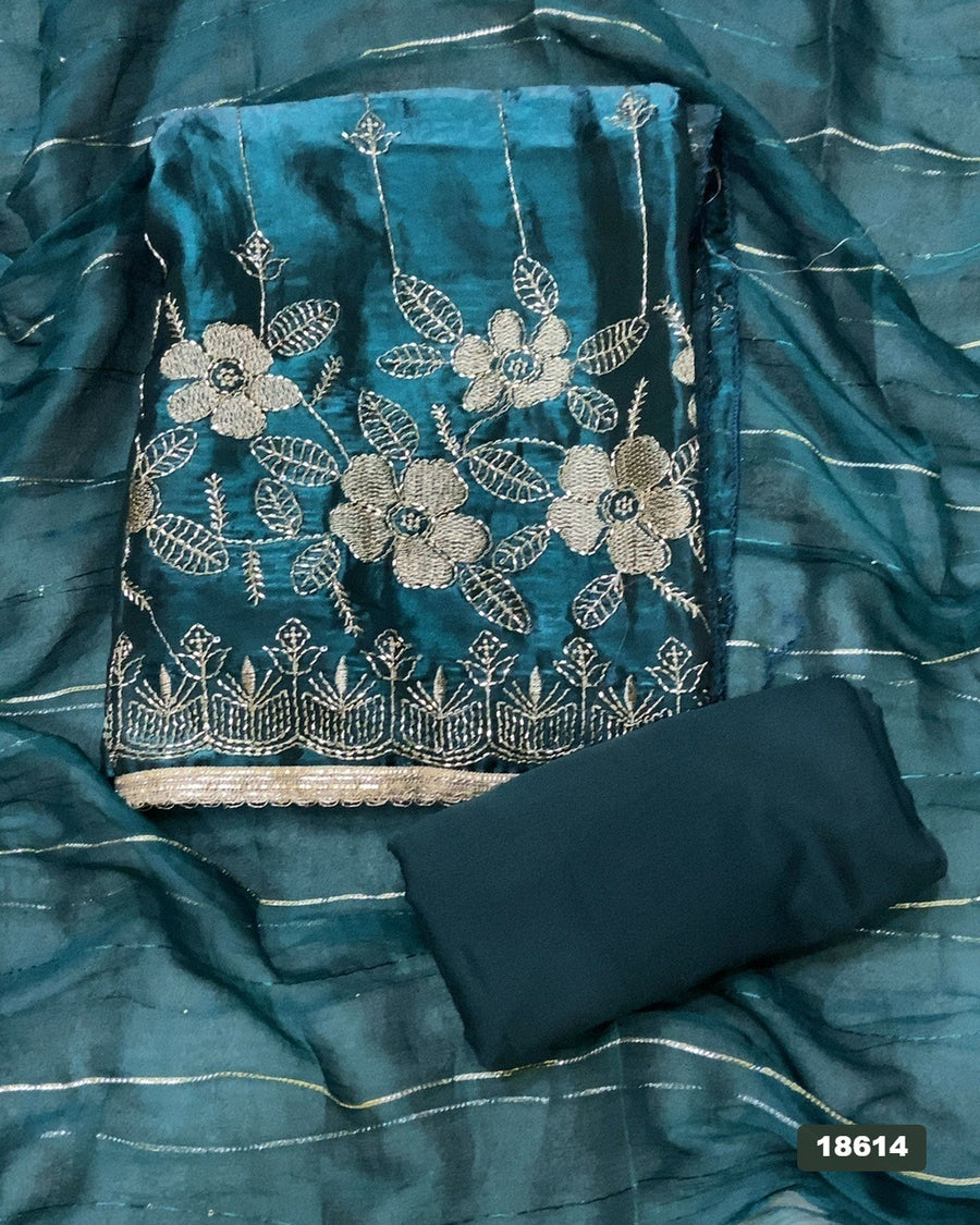 Silk Embroidery Suit Set