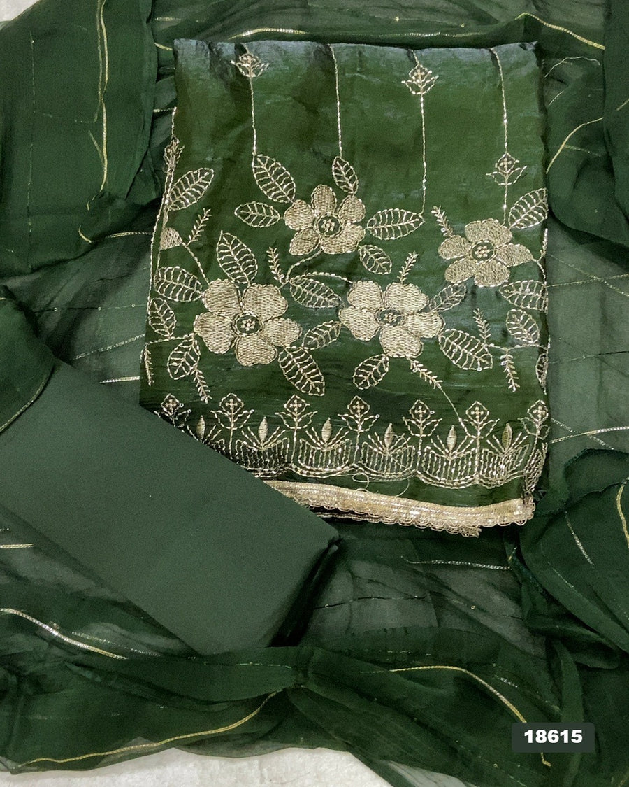 Silk Embroidery Suit Set