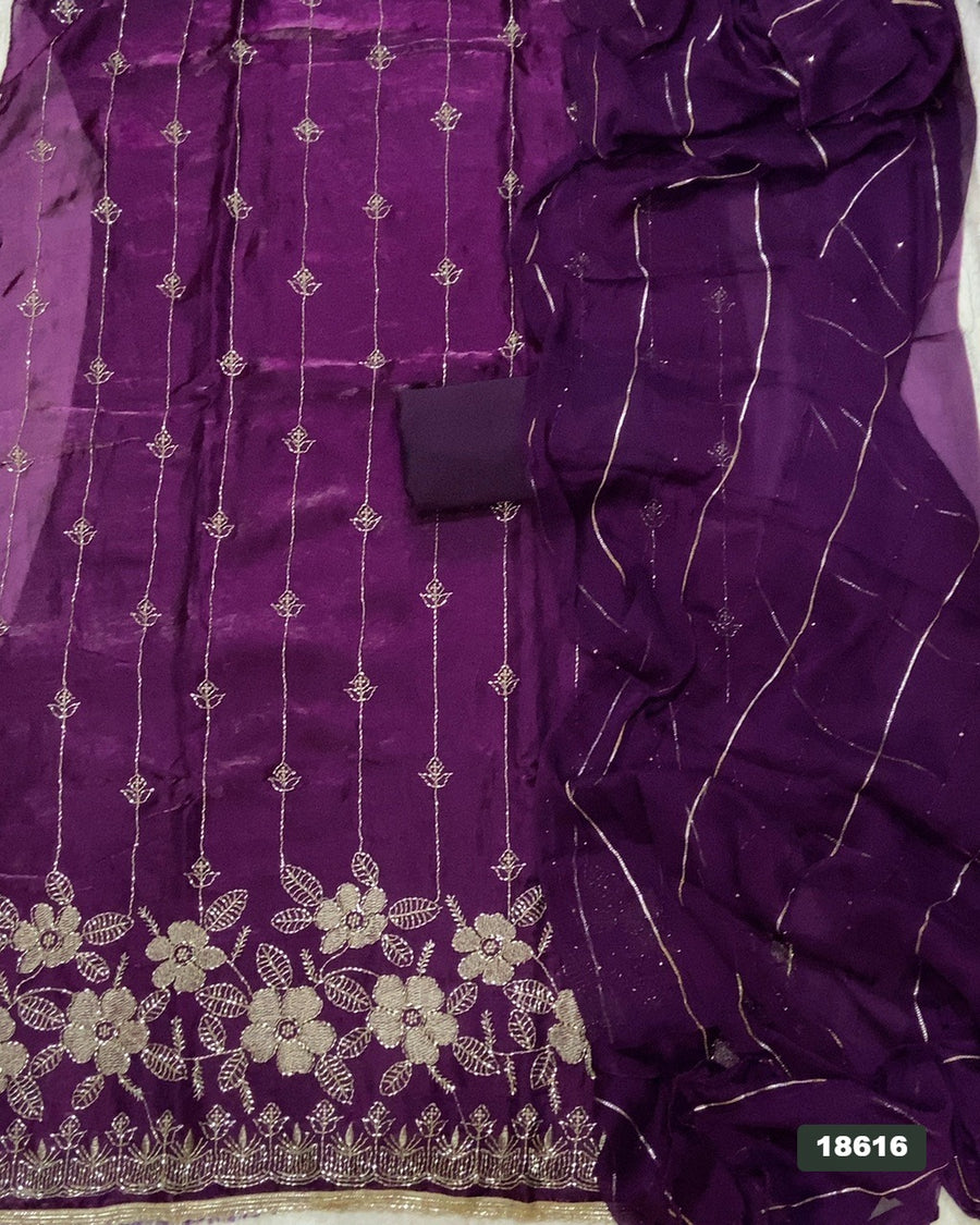 Silk Embroidery Suit Set