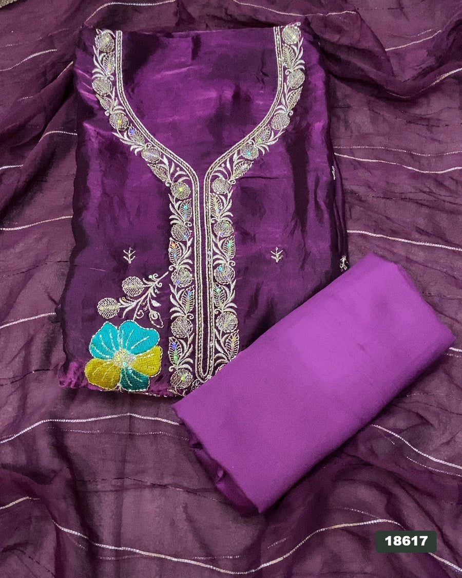 Silk Embroidery Suit Set