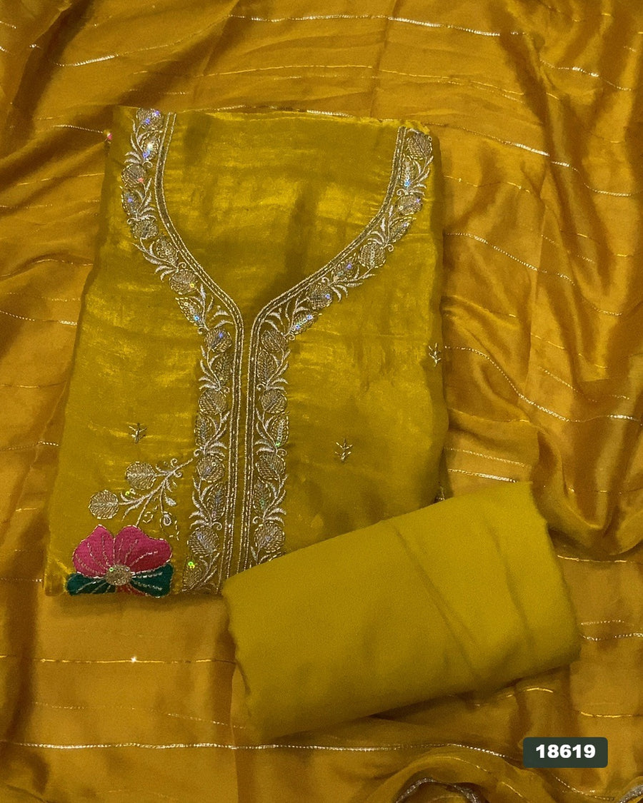 Silk Embroidery Suit Set