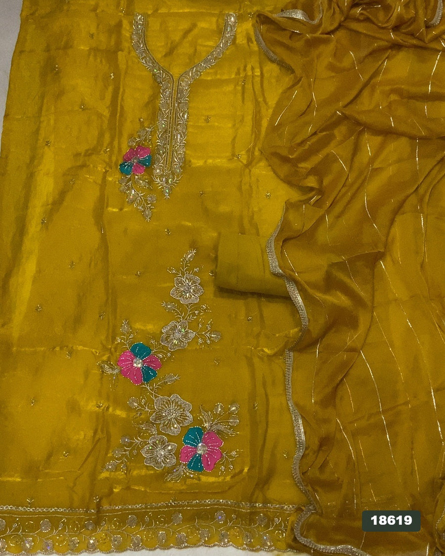 Silk Embroidery Suit Set