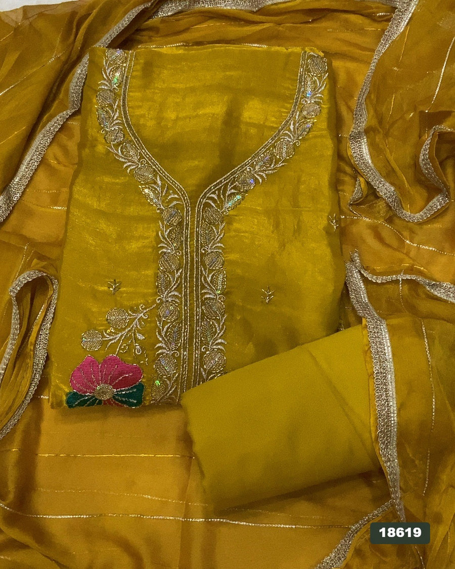 Silk Embroidery Suit Set