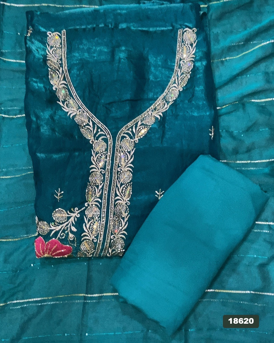 Silk Embroidery Suit Set
