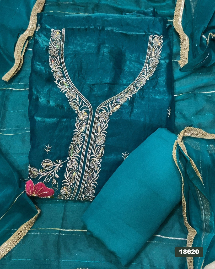 Silk Embroidery Suit Set