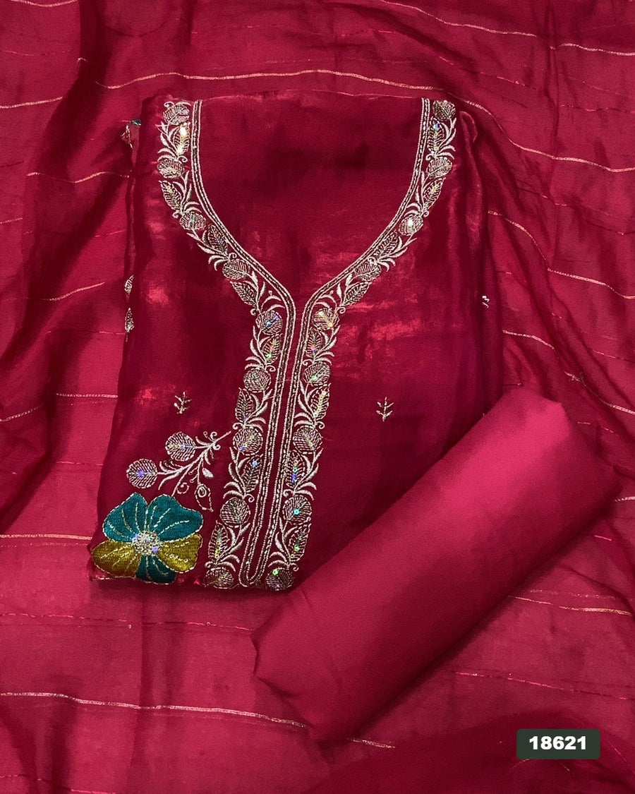 Silk Embroidery Suit Set