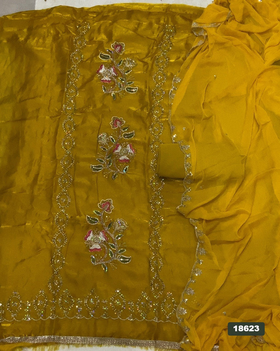 Silk Embroidery Suit Set