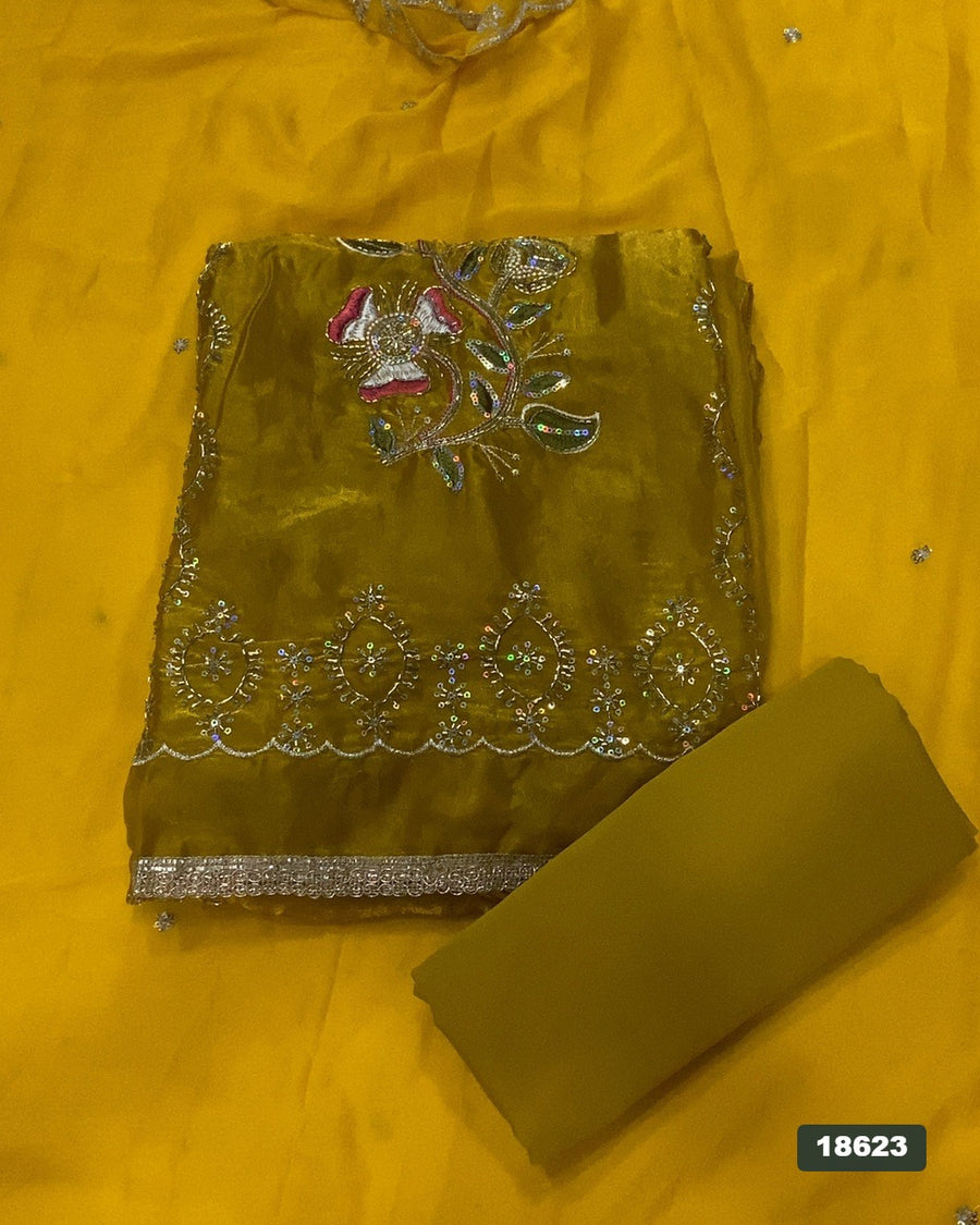 Silk Embroidery Suit Set