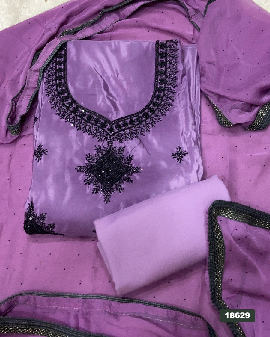 Silk Embroidery Suit Set