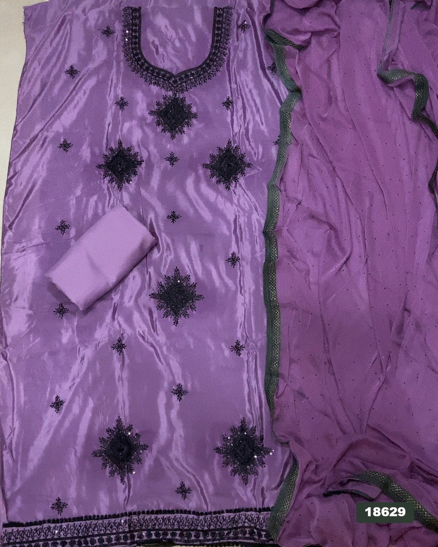 Silk Embroidery Suit Set