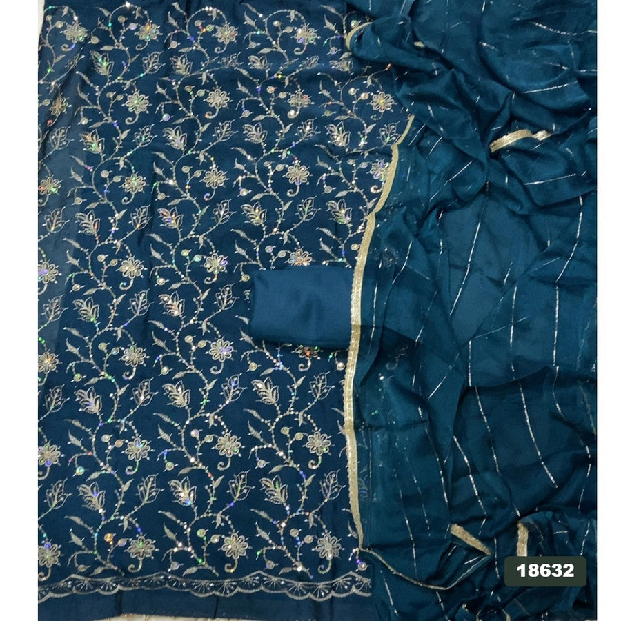 Crush Silk Embroidery Suit Set