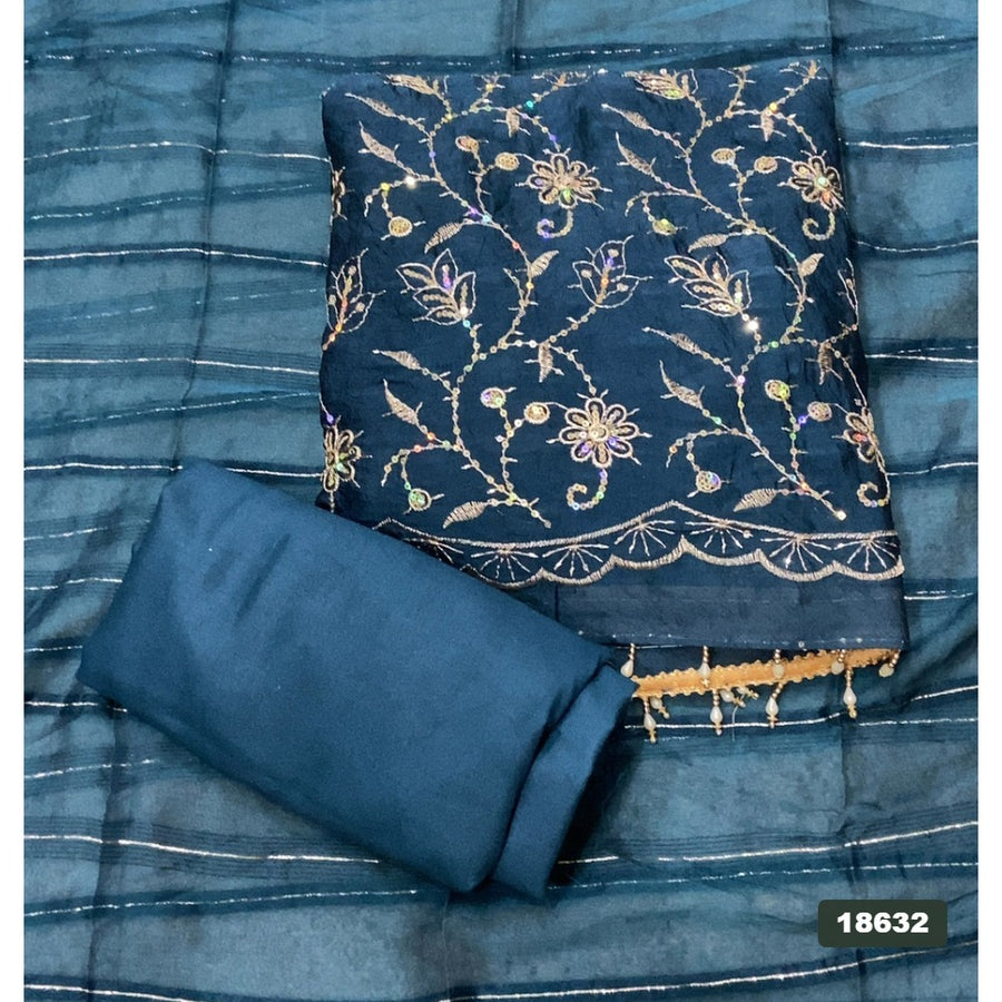 Crush Silk Embroidery Suit Set