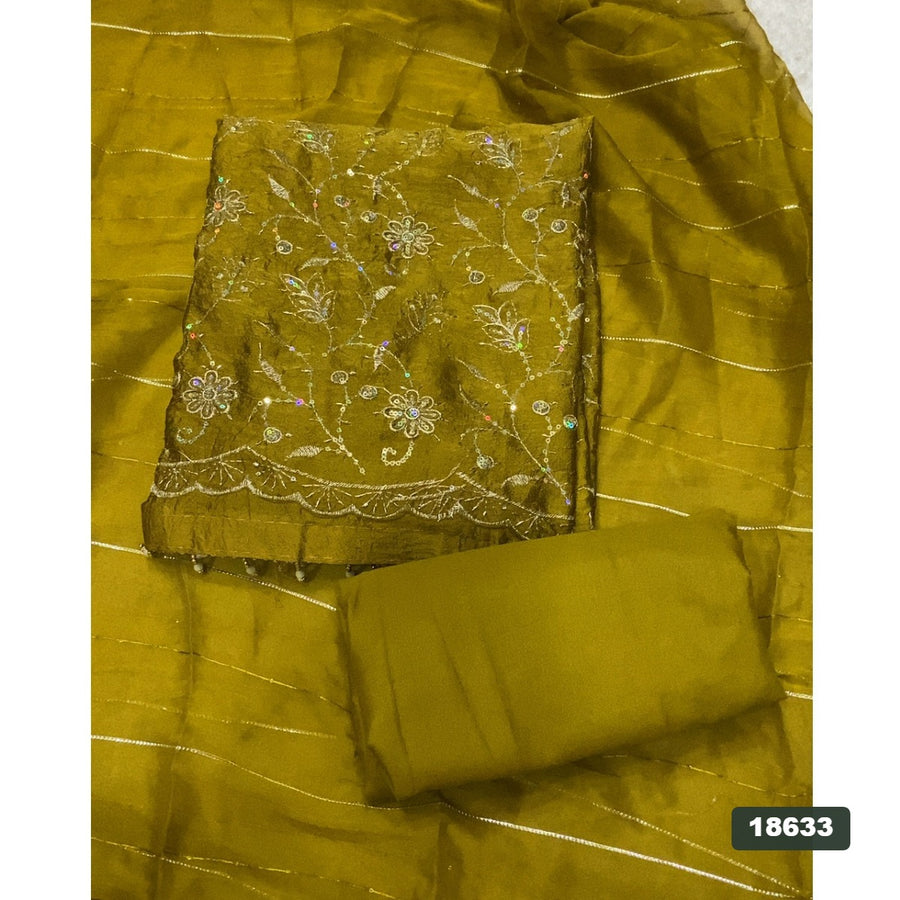 Crush Silk Embroidery Suit Set