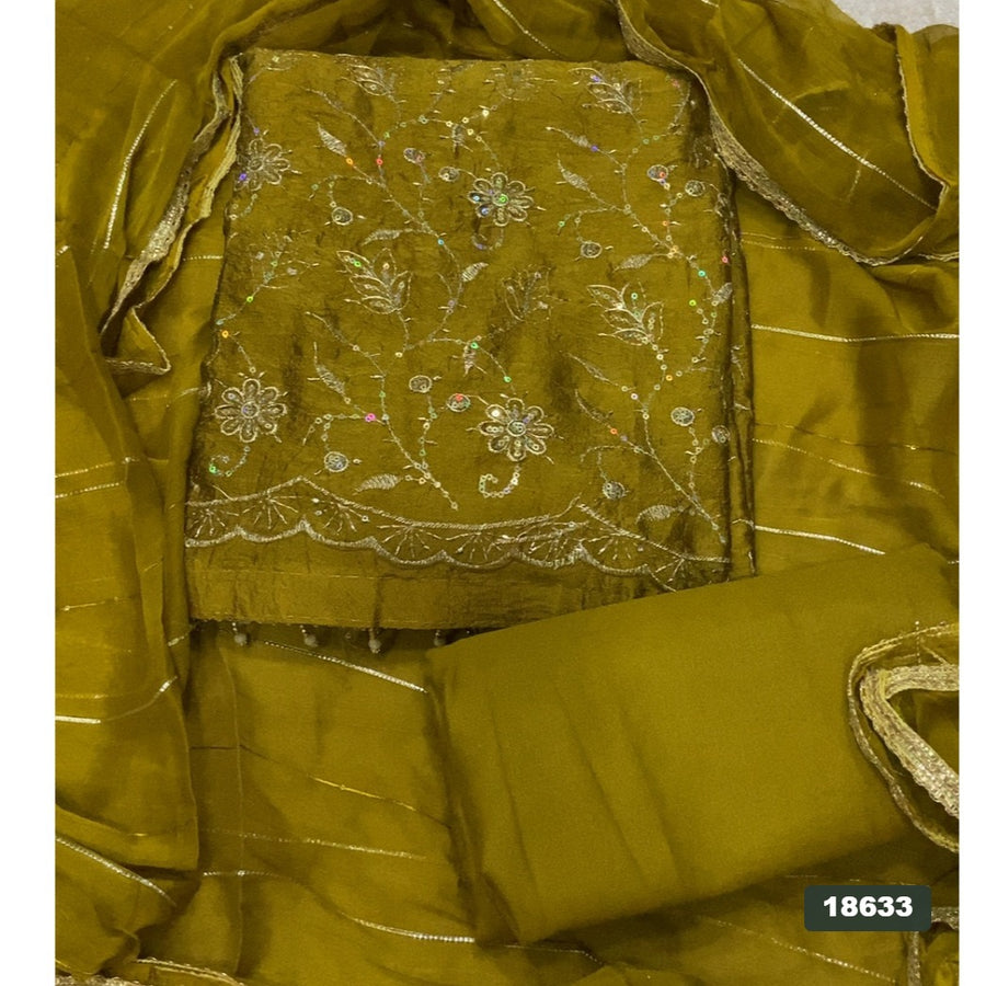 Crush Silk Embroidery Suit Set