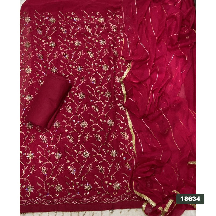 Crush Silk Embroidery Suit Set