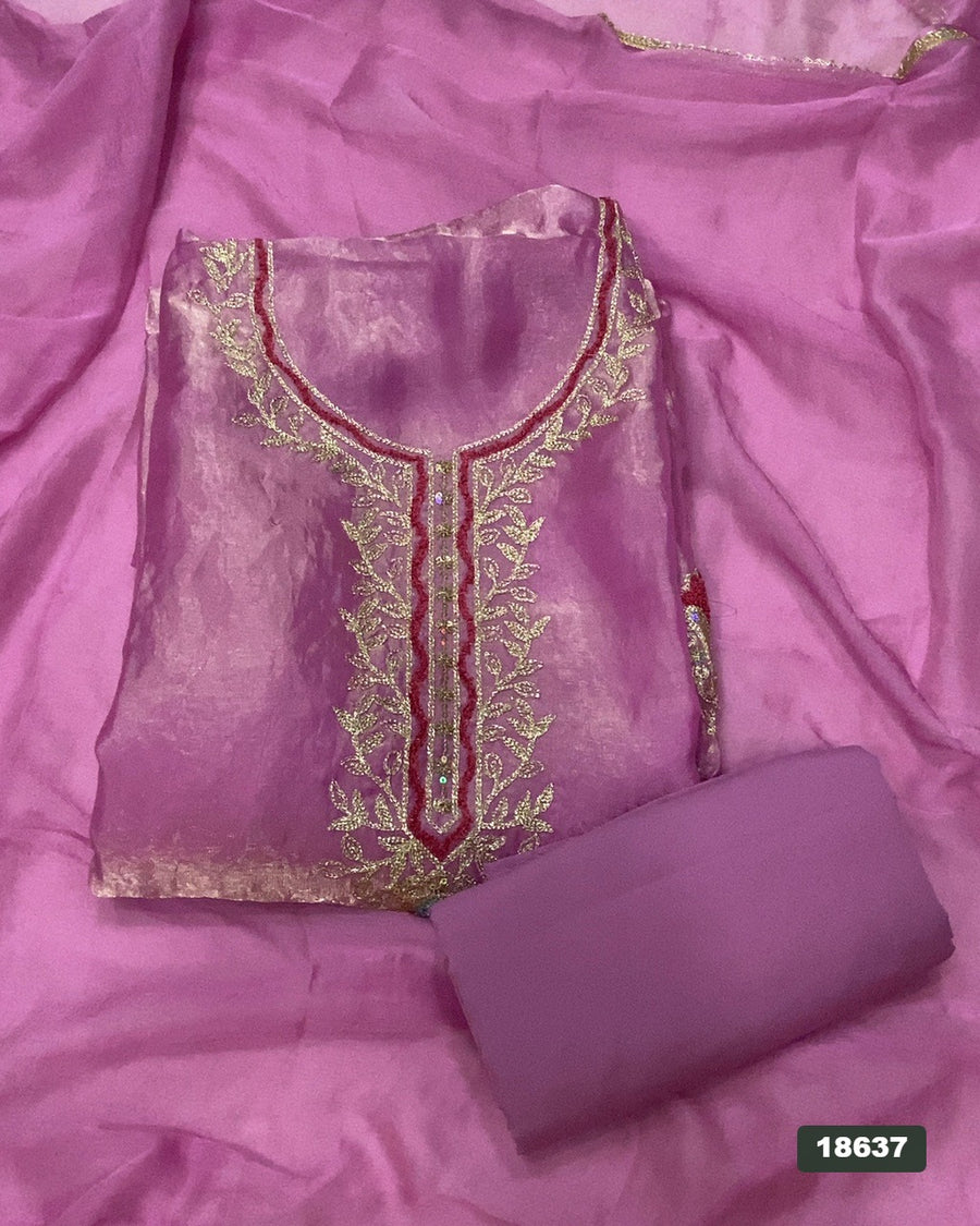 Silk Embroidery Suit Set