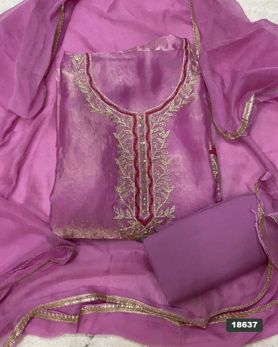 Silk Embroidery Suit Set