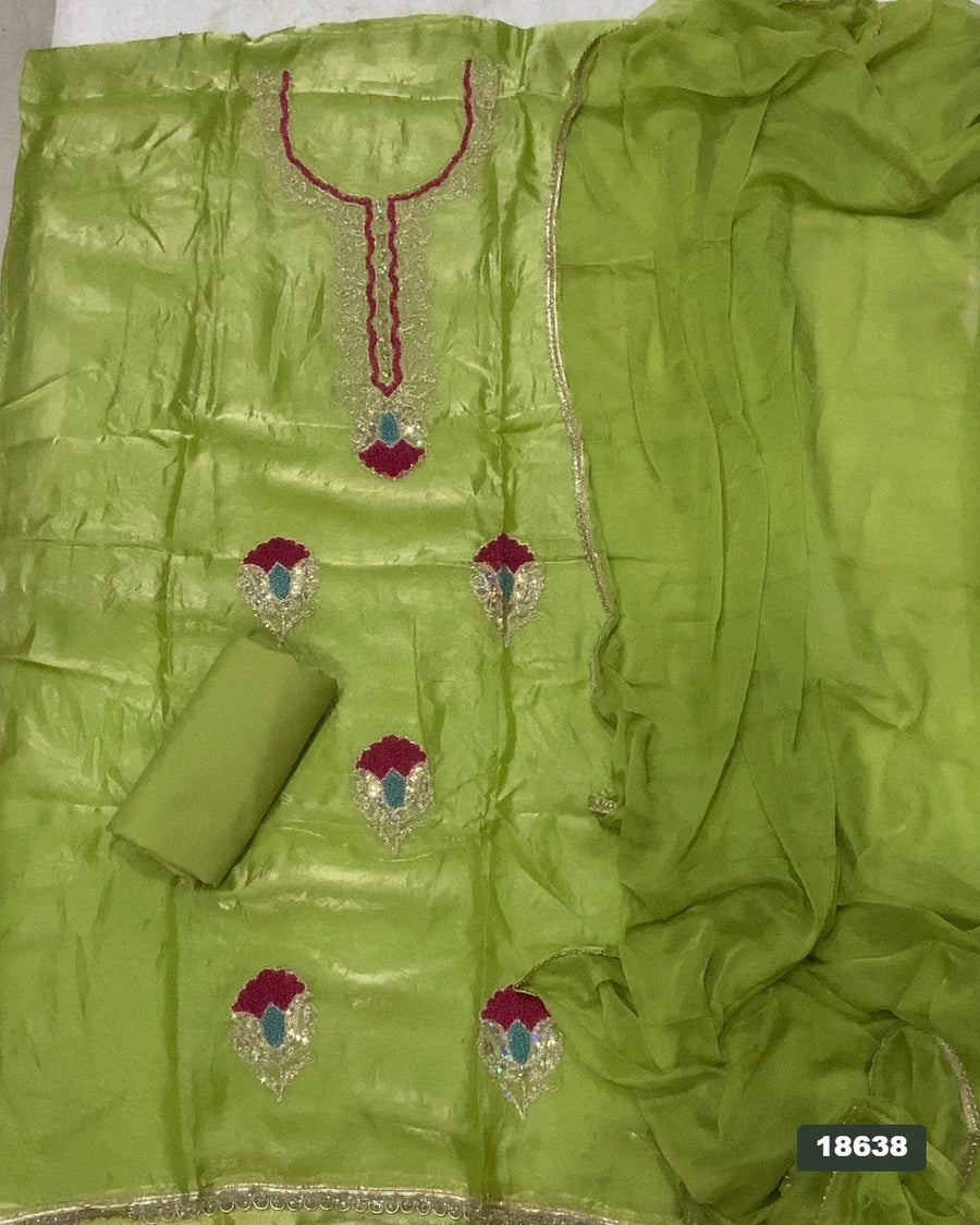 Silk Embroidery Suit Set