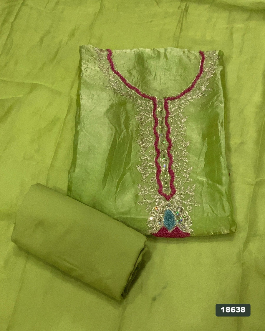 Silk Embroidery Suit Set