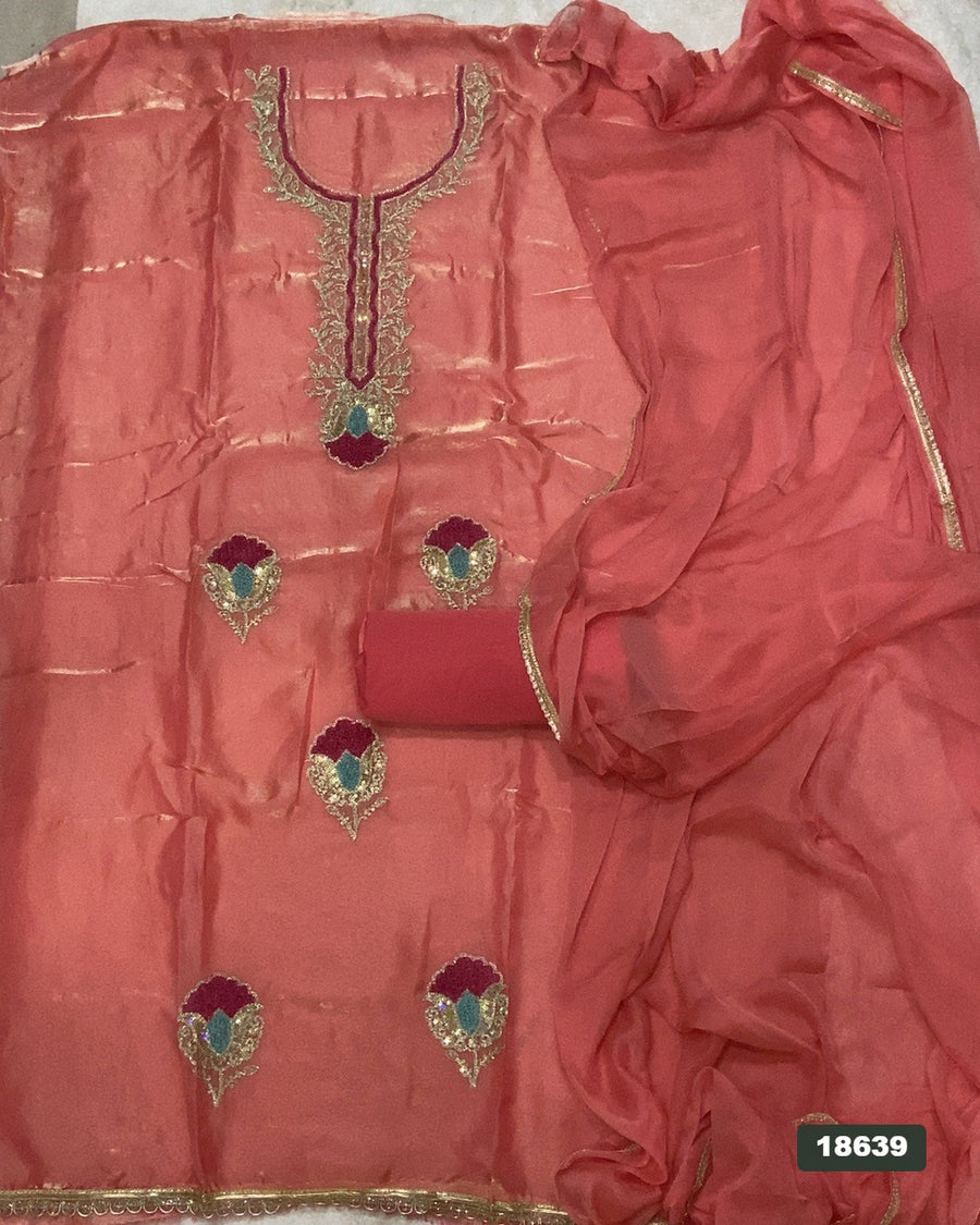 Silk Embroidery Suit Set