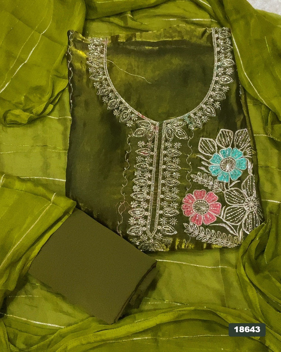 Silk Embroidery Suit Set