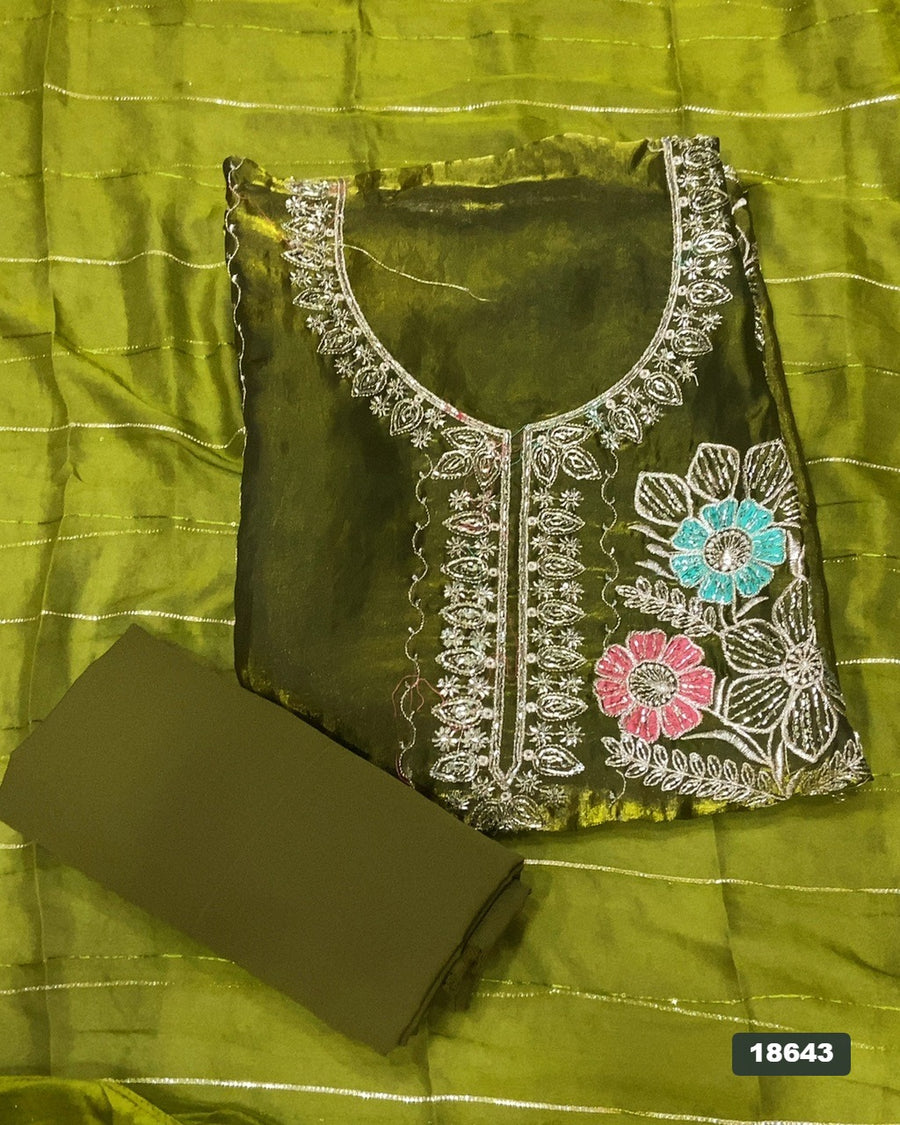 Silk Embroidery Suit Set