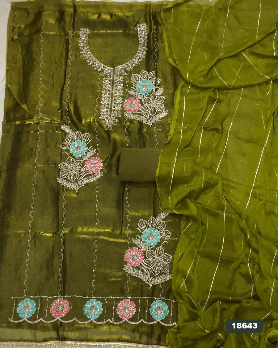 Silk Embroidery Suit Set
